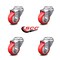 Service Caster 3.5 Inch Red Polyurethane Wheel Swivel Bolt Hole Caster Set SCC-BH20S3514-PPUB-RED-4 - alternate 3